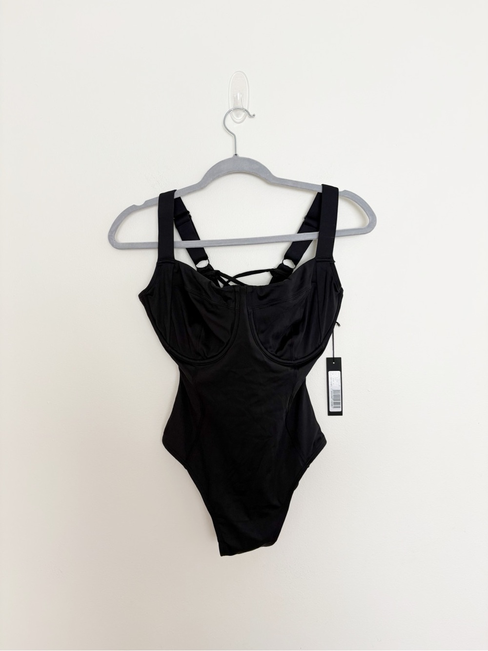 TA3 Lifty Black One Piece Swimsuit Size Small Short H/I Cup Shapewear Underwire